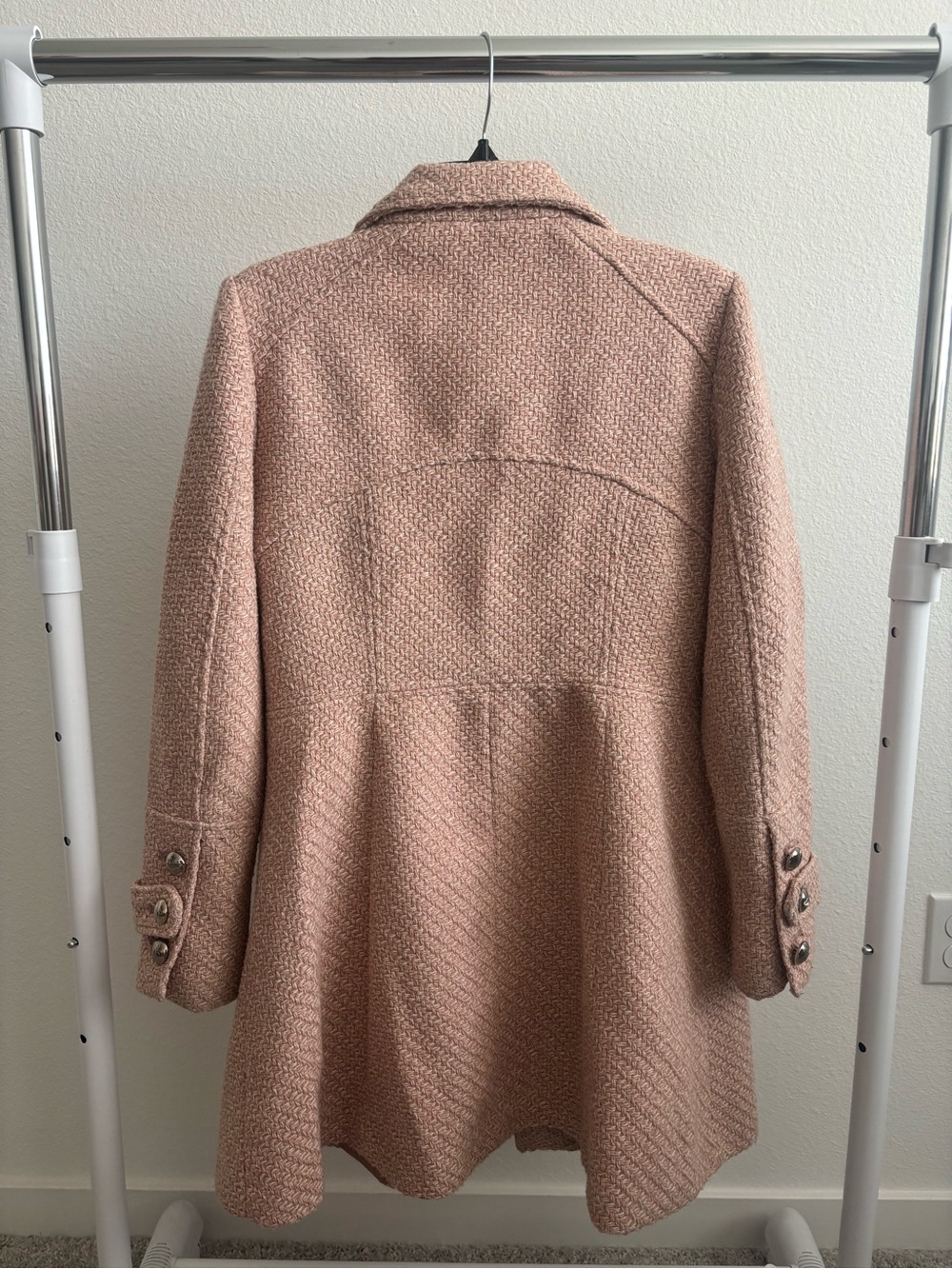 Jessica Simpson Pink Textured Double-Breasted Pea Coat - Picture 5 of 5